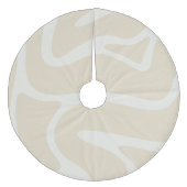 Beige Cream Simple Organic Pattern Fleece Kerstboom Rok (Voorkant)