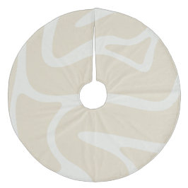 Beige Cream Simple Organic Pattern Fleece Kerstboom Rok