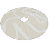 Beige Cream Simple Organic Pattern Fleece Kerstboom Rok (Gekanteld)