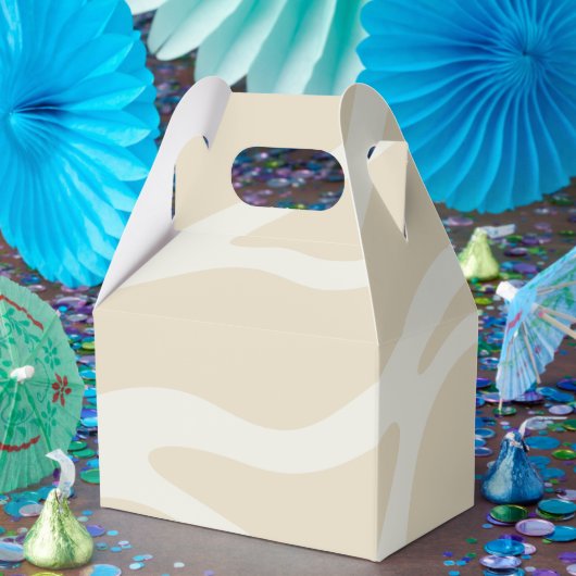 Beige Cream Simple Organic Pattern Gable Bedankdoosjes (Feest)