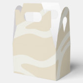 Beige Cream Simple Organic Pattern Gable Bedankdoosjes (Geopend)