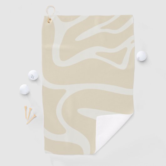 Beige Cream Simple Organic Pattern Golfhanddoek (Insitu)