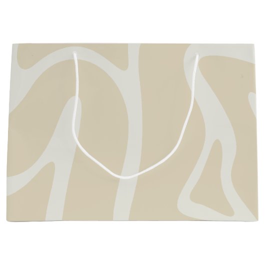 Beige Cream Simple Organic Pattern Groot Cadeauzakje (Voorkant)