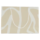 Beige Cream Simple Organic Pattern Groot Cadeauzakje (Achterkant)