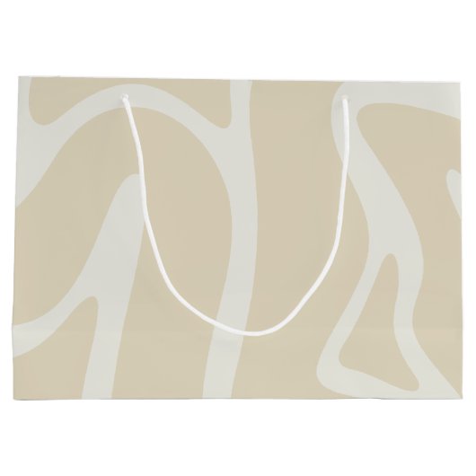 Beige Cream Simple Organic Pattern Groot Cadeauzakje (Achterkant)