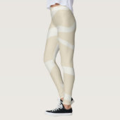 Beige Cream Simple Organic Pattern Leggings (Links)