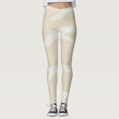 Beige Cream Simple Organic Pattern Leggings (Voorkant)