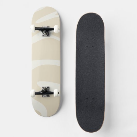 Beige Cream Simple Organic Pattern Persoonlijk Skateboard (Voorkant)