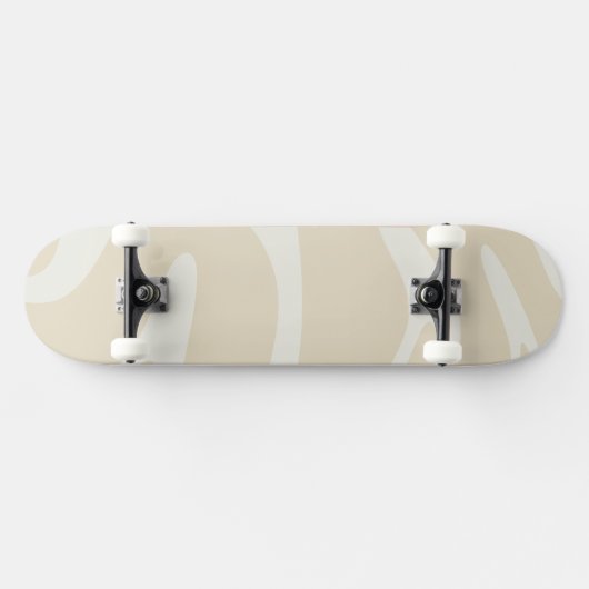 Beige Cream Simple Organic Pattern Persoonlijk Skateboard (Horizontaal)