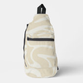 Beige Cream Simple Organic Pattern Sling Bag (Voorkant)
