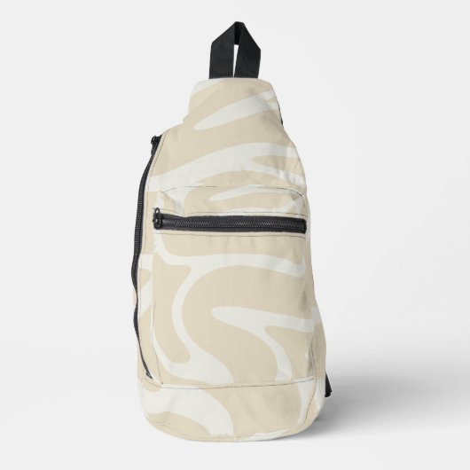 Beige Cream Simple Organic Pattern Sling Bag (Voorkant)
