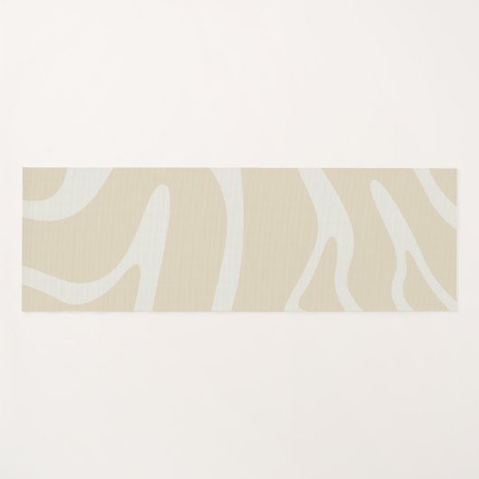 Beige Cream Simple Organic Pattern Yogamat (Voorkant (horizontaal))