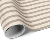Beige Cream Stripes Cadeaupapier (Rol Hoek)