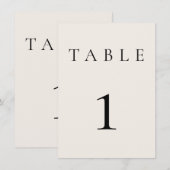 Beige Cream Trouwen / Evenement Tafelnummer (Voorkant / Achterkant)