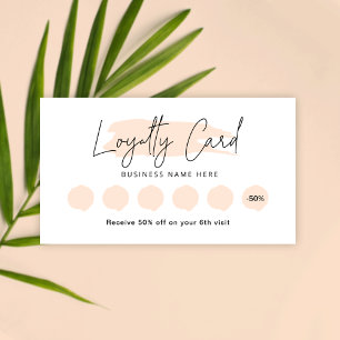 Beige Cream Waterborstelas Loyalty Stamp Kaart
