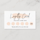 Beige Cream Waterborstelas Loyalty Stamp Kaart (Voorkant)