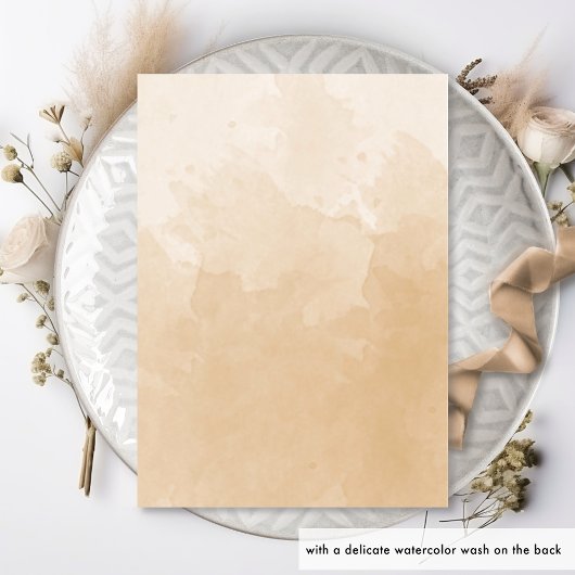Beige Cream Waterverf Elegant Monogram Weddenschap Kaart