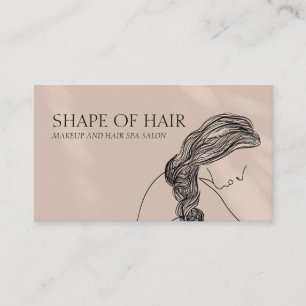 Beige Cream Woman Feminine Haircut Visitekaartje