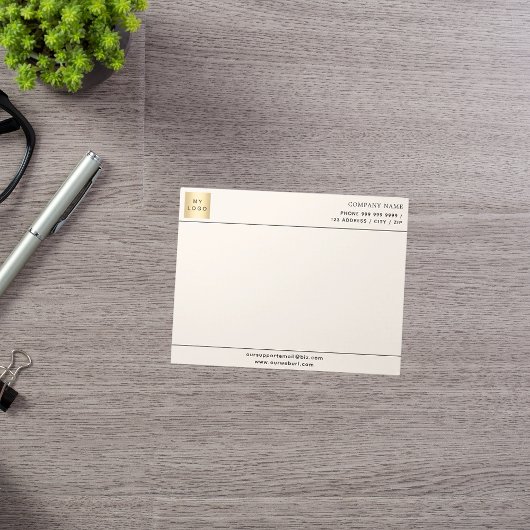 Beige crème bedrijf logo letterhead notitieblok