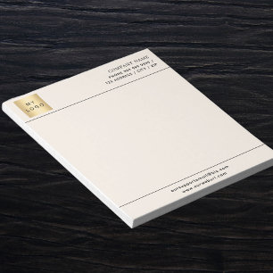 Beige crème bedrijf logo letterhead notitieblok
