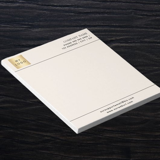 Beige crème bedrijf logo letterhead notitieblok
