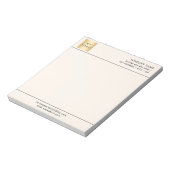 Beige crème bedrijf logo letterhead notitieblok (Linkerzijde)