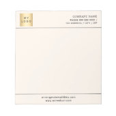 Beige crème bedrijf logo letterhead notitieblok (Voorkant)