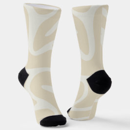 Beige Crème Biologisch Patroon Duurzaam Premium Sokken