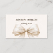 Beige crème boog elegante qr code visitekaartje (Voorkant)