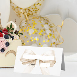 Beige crème boog plaatskaarten | Elegant gevouwen Plaatskaartje