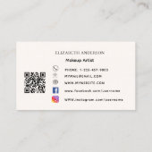 Beige crème boog qr code sociale media visitekaartje (Achterkant)