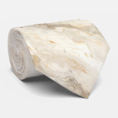 Beige Crème Bruin Goud Marmer Wervelende Heren Stropdas (Opgerold)