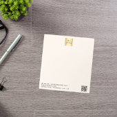 Beige crème business logo QR-code Notitieblok