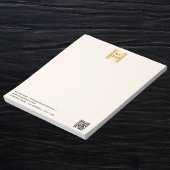 Beige crème business logo QR-code Notitieblok