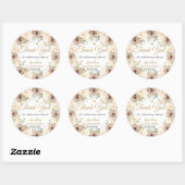 Beige Crème Champagne Bloemen Quinceañera Sweet 16 Ronde Sticker (Vel)