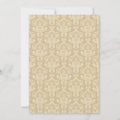 Beige Crème Damast Islamitische Moslim Bruiloft Kaart (Achterkant)
