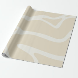 Beige Crème Eenvoudig Organisch Patroon Cadeaupapier