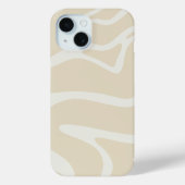 Beige Crème Eenvoudig Organisch Patroon Case-Mate iPhone Case (Achterkant)