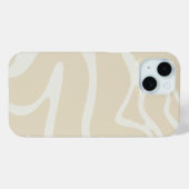 Beige Crème Eenvoudig Organisch Patroon Case-Mate iPhone Case (Achterkant (horizontaal))