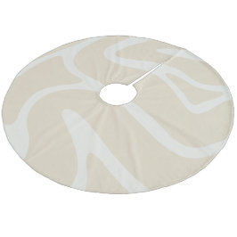 Beige Crème Eenvoudig Organisch Patroon Fleece Kerstboom Rok