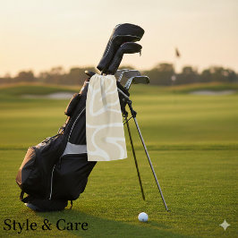 Beige Crème Eenvoudig Organisch Patroon Golfhanddoek