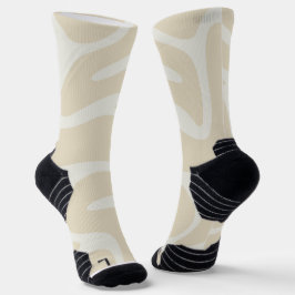 Beige Crème Eenvoudig Organisch Patroon Sokken