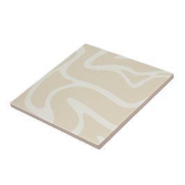 Beige Crème Eenvoudig Organisch Patroon Tegeltje