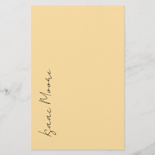 Beige Crème Eenvoudige Elegante Script Calligrafie Briefpapier (Voorkant)