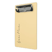 Beige Crème Eenvoudige Elegante Script Calligrafie Mini Klembord (Angled2)