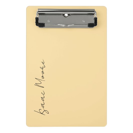 Beige Crème Eenvoudige Elegante Script Calligrafie Mini Klembord (Voorkant)