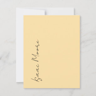 Beige Crème Eenvoudige Elegante Script Calligrafie Notitiekaartje
