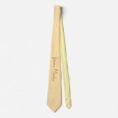 Beige Crème Eenvoudige Elegante Script Calligrafie Stropdas (Voorkant)