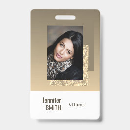 Beige Crème Eenvoudige Zakelijke Logo Barcode Sjab Badge