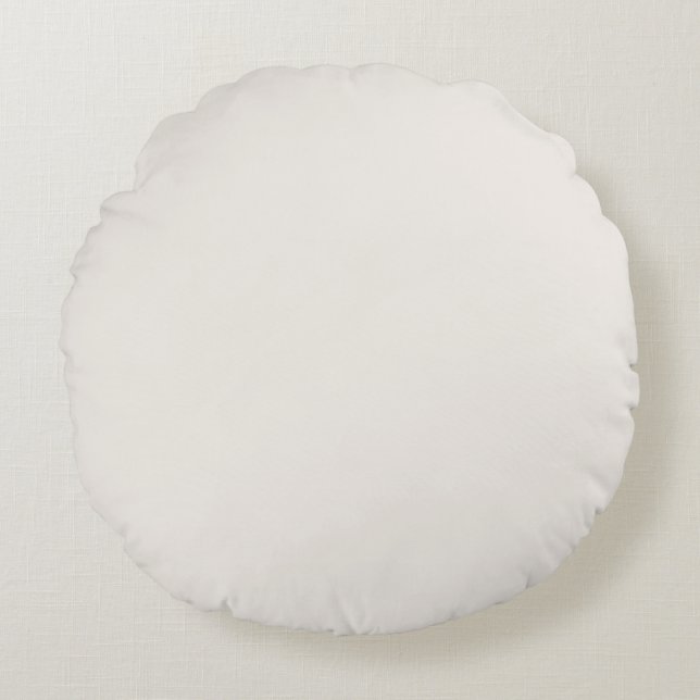 Beige/Crème Effen Kleur Rond Kussen (Voorkant)